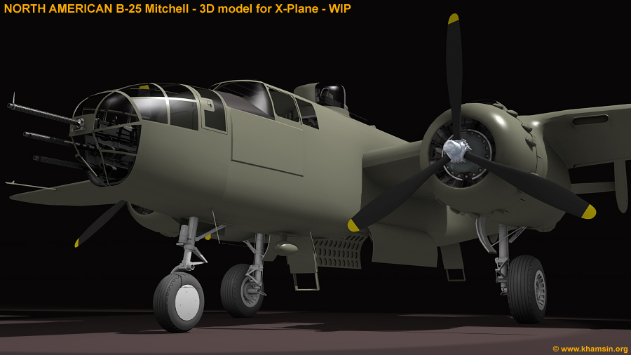 North American B-25 Mitchell - 3D model for X-Plane - WIP
