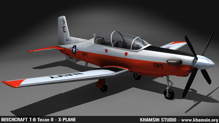 Beechcraft T6 Texan II - Low poly model for X-Plane