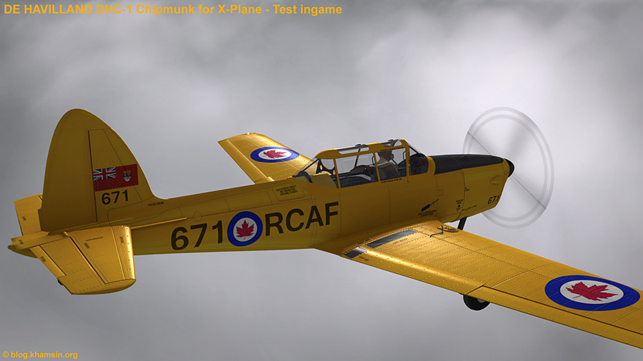 De HAVILLAND DHC-1 Chipmunk - 3D model for X-Plane - Test ingame X-Plane 10