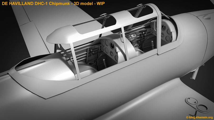 De HAVILLAND DHC-1 Chipmunk - Cockpit - 3D model for X-Plane
