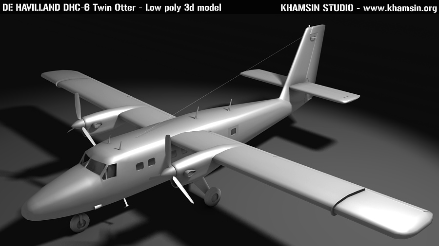 De Havilland DHC-6 Twin Otter - Low poly 3D model