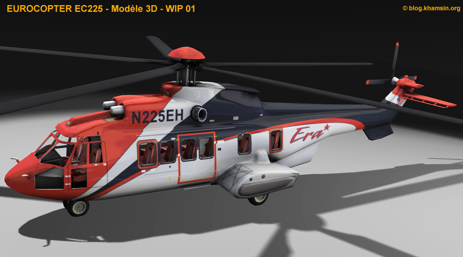 Eurocopter EC225 - 3D model - WIP01