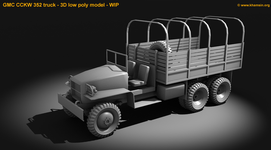 GMC CCKW 362 low poly 3D model - WIP