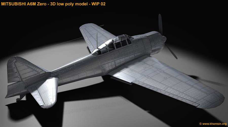 Mitsubishi A6M Zero - 3D low poly model