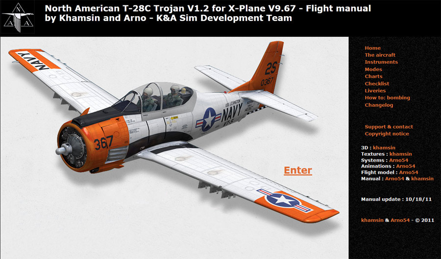 North American T-28 Trojan for X-Plane - Flight manual