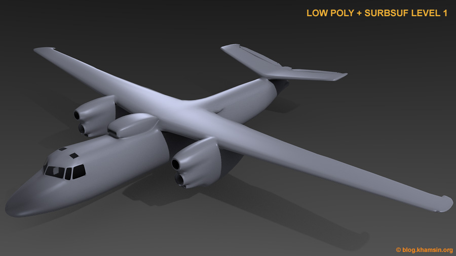 Modelisation low poly Grumann E2C Hawkeye