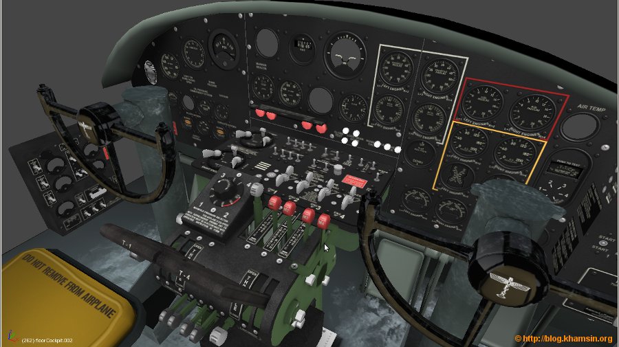 Boeing B17-G - Cockpit _ Instruments panel