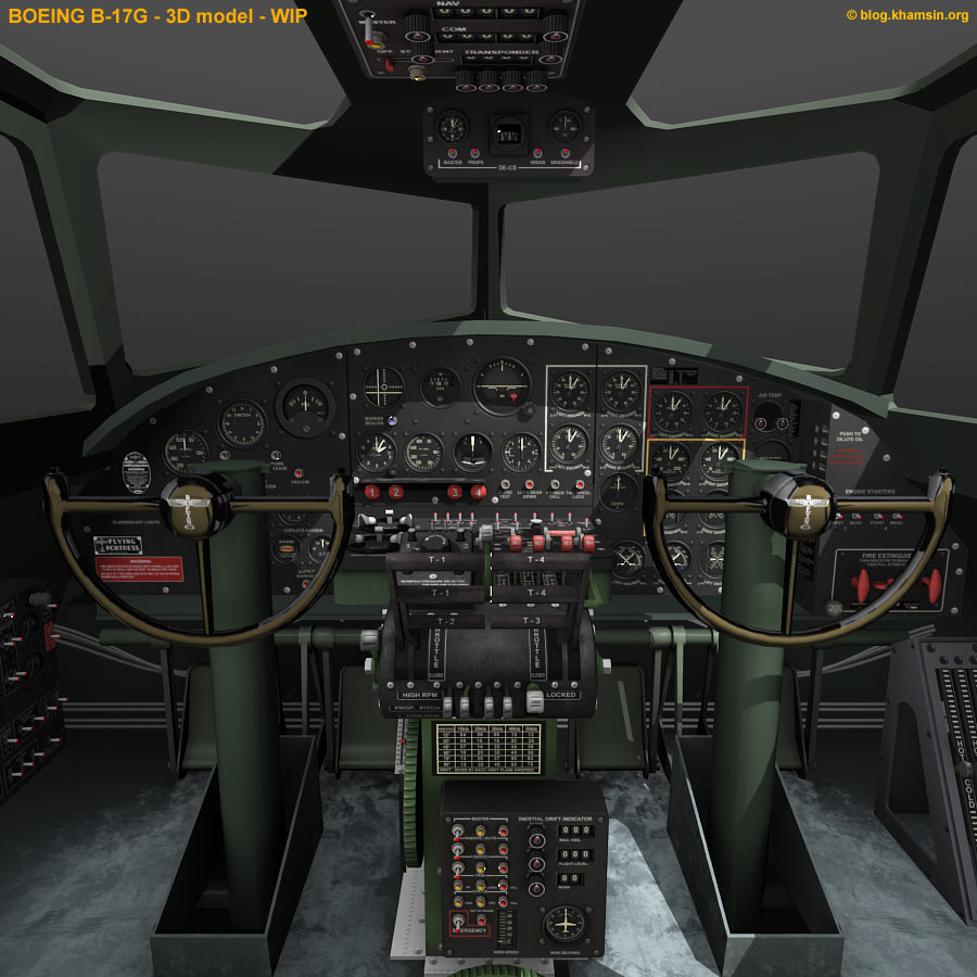 Boeing B-17G internal 3d model for X-PLANE