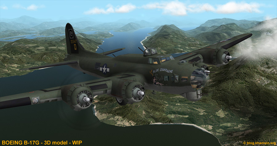 Boeing B-17G - 3d model for X-PLANE - Test ingame