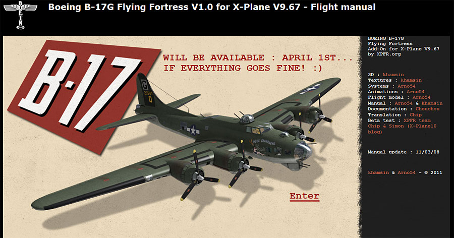 Boeing B-17G - Flight manual X-PLANE