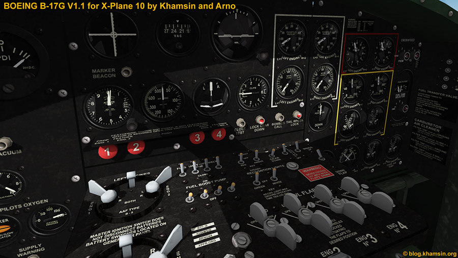 Boeing B-17G V1.1 for X-Plane10 by Khamsin and Arno