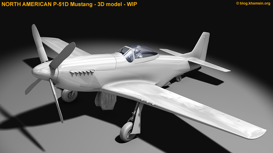 North American P-51D Mustang - 3D model - WIP