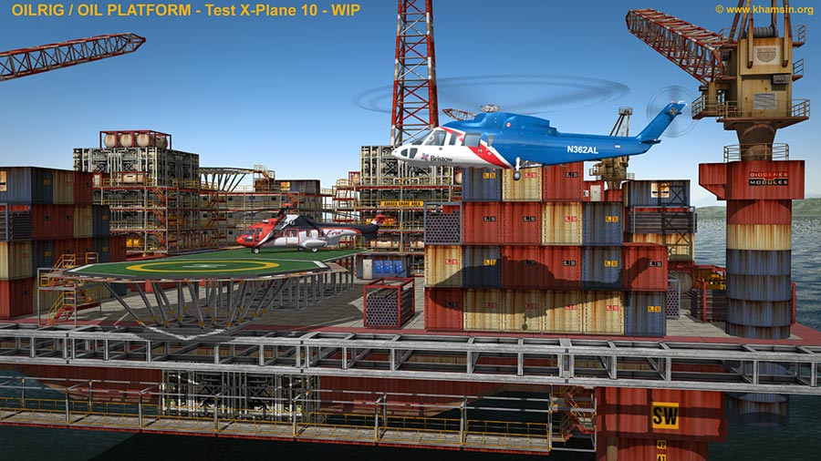 Oilrig / Oil platform - Test X-Plane 10 - WIP