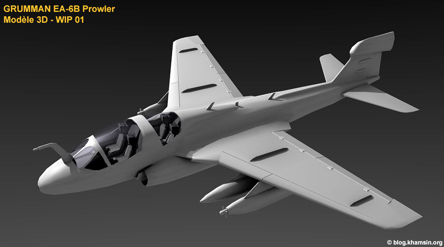 Grumann EA-6B Prowler - 3D model - Wip 01